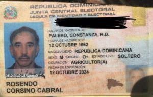 Cedula de identidad - Rosendo Corsino Cabaral